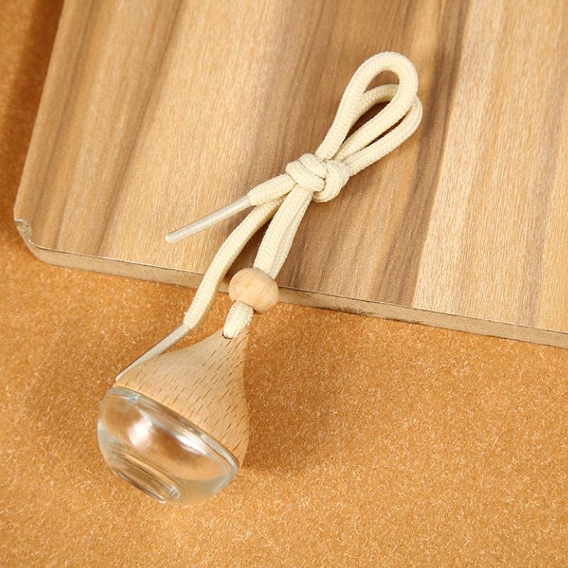 5 мл пустые подвесные авто духи матовые мини флаконы для духов с деревянной крышкой матовый стеклянный флакон для эфирного масла портативный