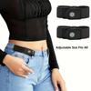 2pcs/set No Buckle Elastic Belt Canvas Waist Belt New Pants Buckle Women Men