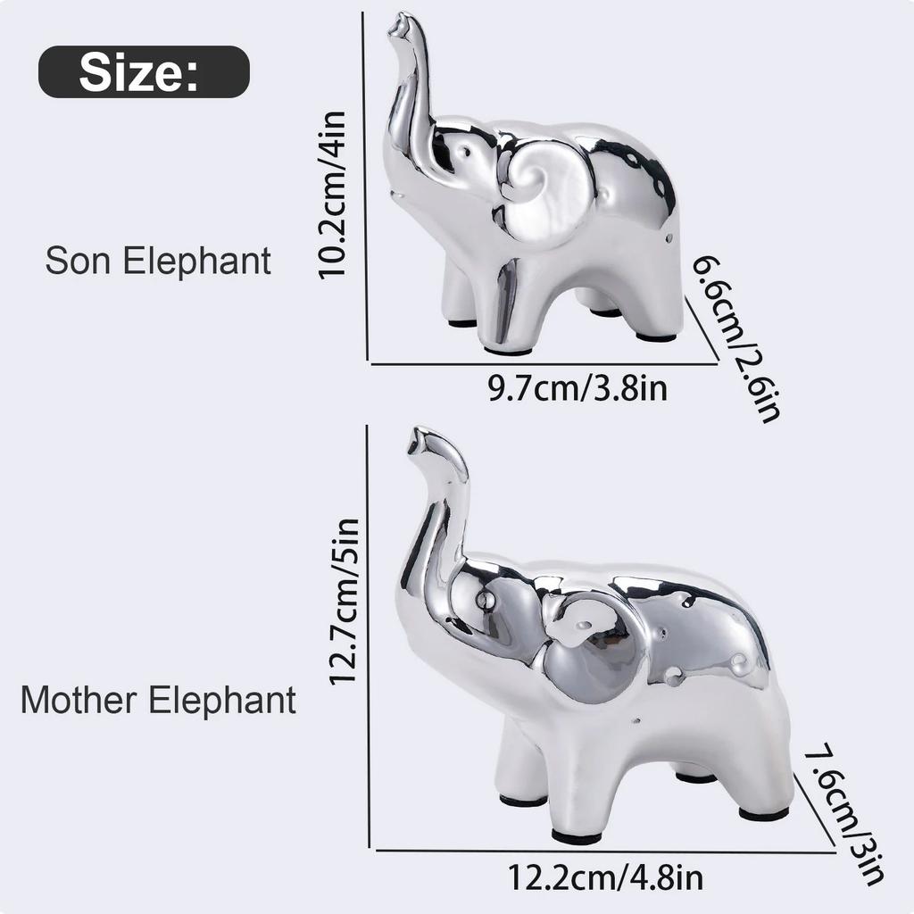 Пара статуэток слонов, керамическая скульптура животного, ремесло, декор для дома, офиса, рабочего стола, статуэтка на удачу и богатство, рождественский подарок, подарок на День матери