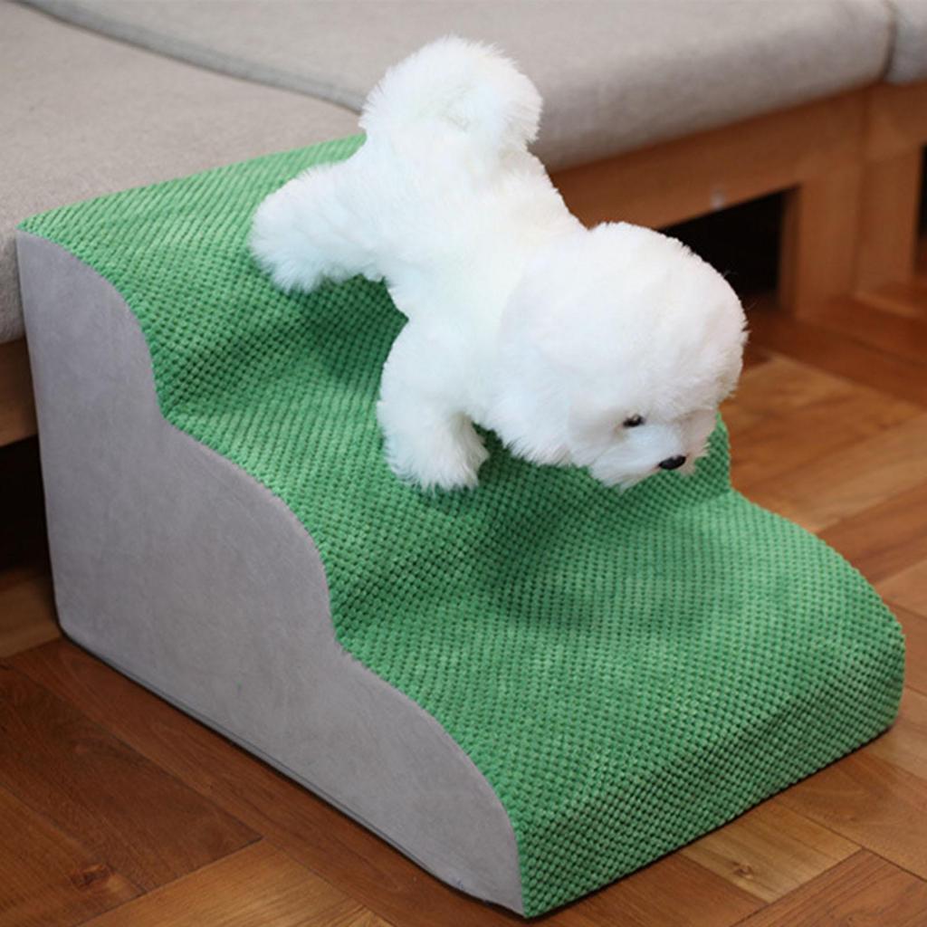 3 Steps Dog Stairs Cat Ladder Non Slip Portable Soft Removable Cover Breathable Puppy Ramp