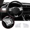 Silver Alloy Steering Wheel Button Cover Trim For Jaguar F-Pace F-TYPE XE XF