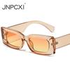 Популярные модные квадратные женские солнцезащитные очки конфетных цветов, ретро, с градиентными желтыми линзами, мужские, UV400