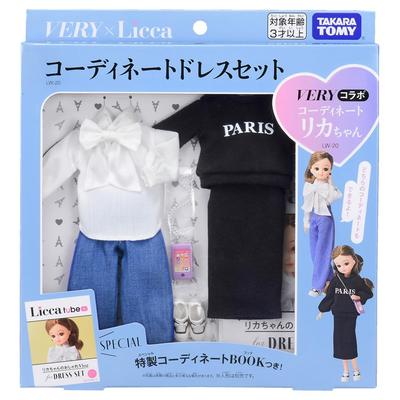 TAKARA TOMY Платье VERY Сотрудничество Координационное Платье Игра Возраст 3 года и старше Ликка-чан LW-20 Набор, Игрушка для переодевания,