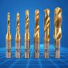 Thread Tap Metric Thread M3-M10 Titanium Coated HSS Drill and Tap Bits 1/4" Hex Shank Screw Taps Tool Set Drill and Tap Bit