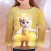 Autumn Children 's Clothing For Girls Animal Cat T Shirt Long Sleeve 3d Print Spring Kids 3-12 Years Clothes Cute Tee Tops