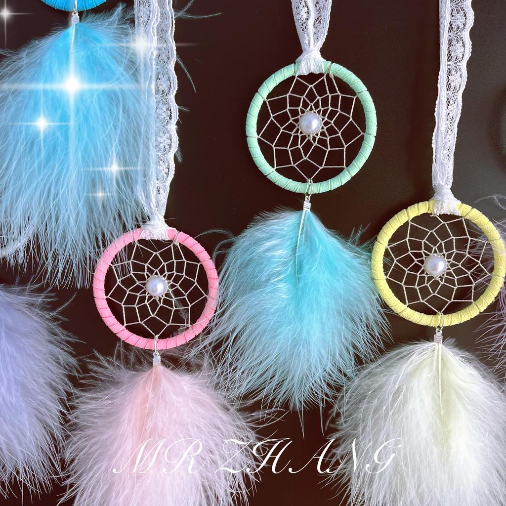 Handmade Mini Dream Catcher Pendant for Bedroom Decor Creative Feather Wind Chimes Dreamcatcher Car Ornaments Original Design