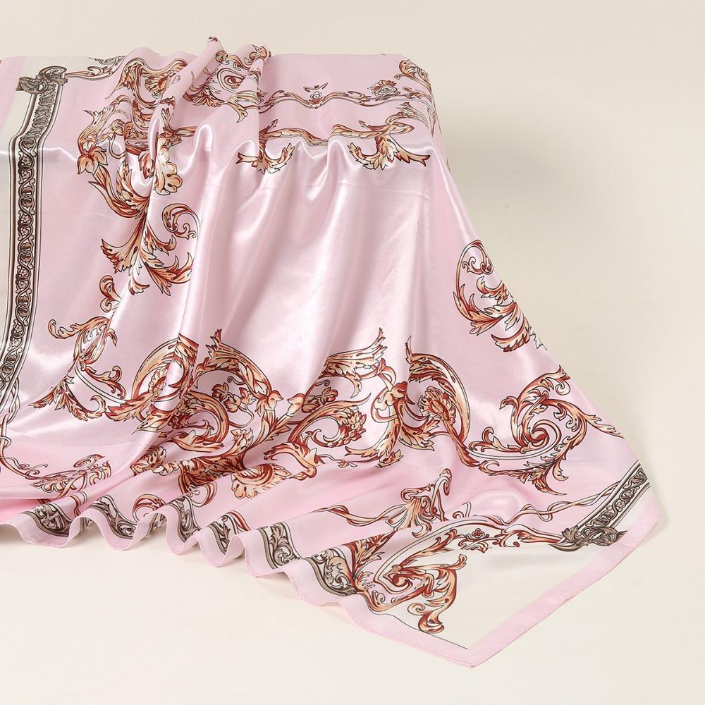 Satin Silk Large Hair Bandana Square Female Shawl Wrap Fashion Women Head Scarf