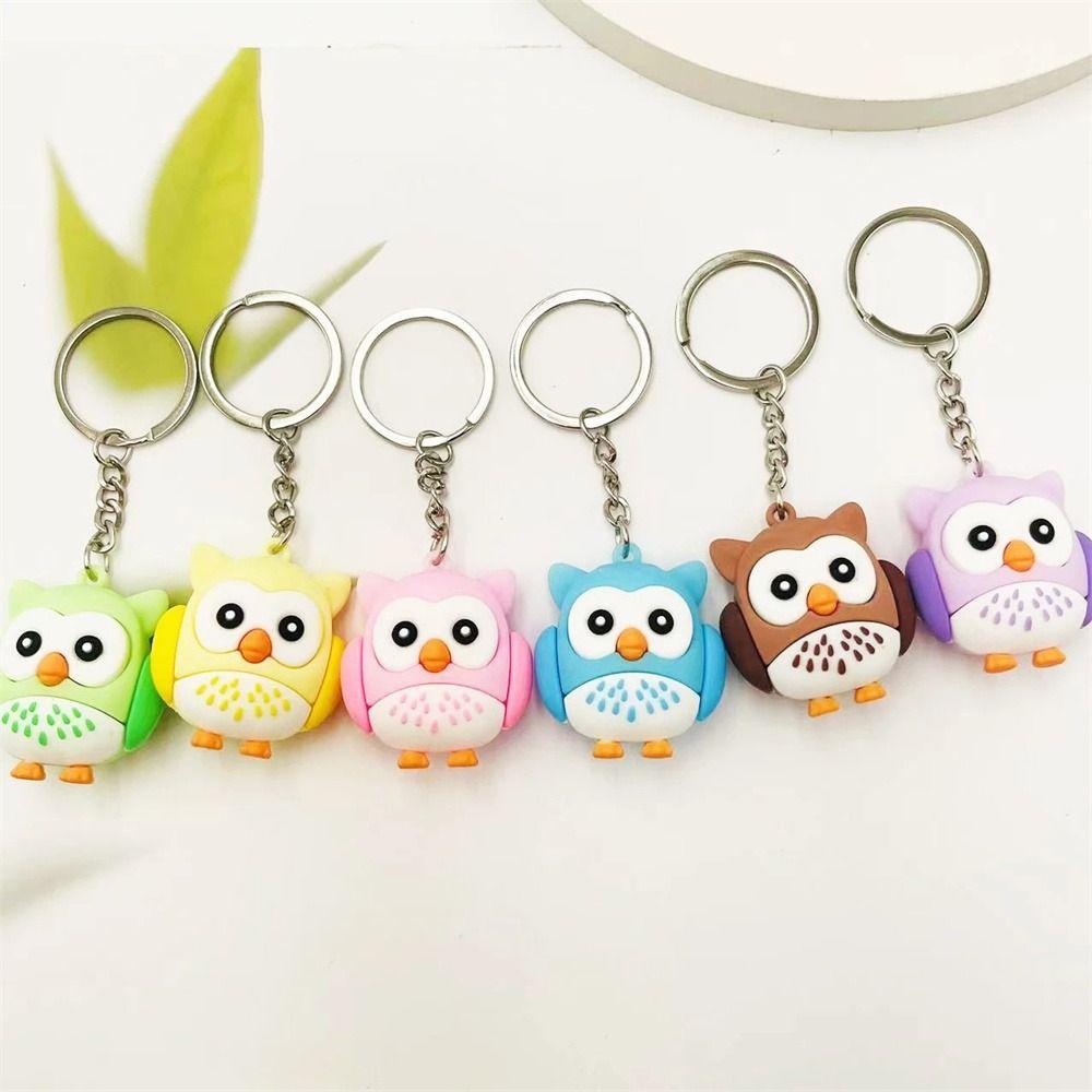 Cartoon Cute PVC Student Gift Party Bag Charms Owl Pendant Car Keychain Animal Keyring Owl Keychain