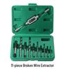 11-Piece Set: Wire Extractor, Tap, Twist Drill, Screw Extractor, Tap Wrench