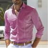 New men's shirt, long-sleeved shirt strip single-breasted shirt loose style business office spring shirt xs-6xl fashion casual