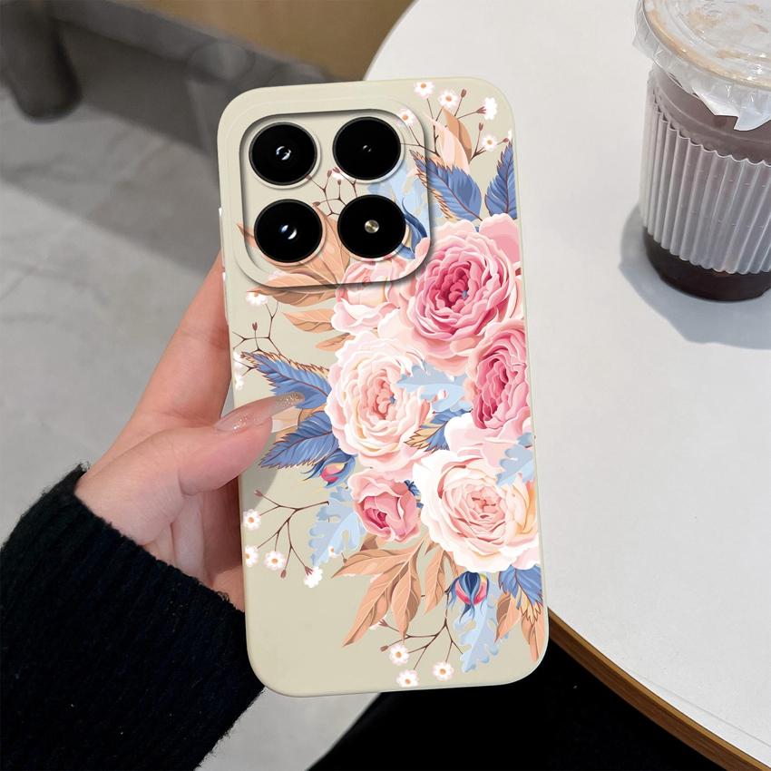 Чехол для телефона Xiaomi 17 14 14T 15 15T Pro Poco C71 C75 M7 M8 F7 F8 Милый Цветочный Авокадо Рисунок Ударопрочный Силиконовый Задняя Крышка Оболочка Для Xiaomi Чехол