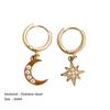 Минималистичные серьги-кольца Huggie Hoop со звездами и цирконием для женщин, модные серьги-кольца из нержавеющей стали в стиле панк-рок