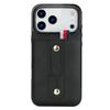 For iPhone 17 Pro Max Case PU Leather+TPU Hidden Card Holder Drop-proof Phone Cover with Kickstand