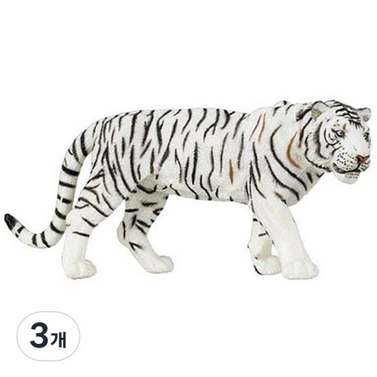 PAPO FRANCE White Tiger Animal Figure, 3 Pieces, Popular Toys In Korea