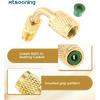 2Pcs 80° R32 R454B Refrigerant Adapter,Low-Loss HVAC Quick Connect Fittings | 1/4" Female to 1/4" Male Reverse Thread Brass Adapter for R-454B/R-32