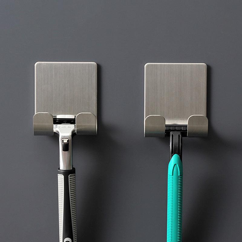Кухонная полка для бритвы из нержавеющей стали, органайзер для ванной комнаты, держатель для бритвы на присоске, настенные крючки, полка для бритвы, стеллаж для хранения в ванной комнате