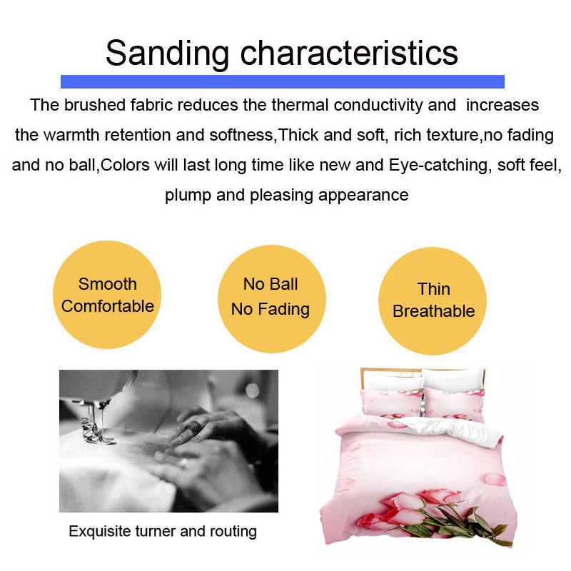 Pink Flower Duvet Cover and Pillowcases Set King Size 220x240 Double Bed Single 3D Queen Bedding Sets Pink Full Twin Quilt Linen