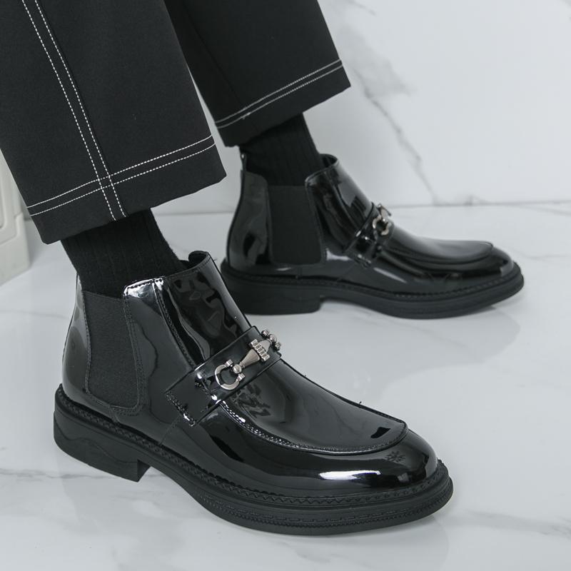 Autumn and Winter Men's Leather Shoes Gentleman Business Style Dress Up Party Daily Work Office 38-46 Black Versatile New