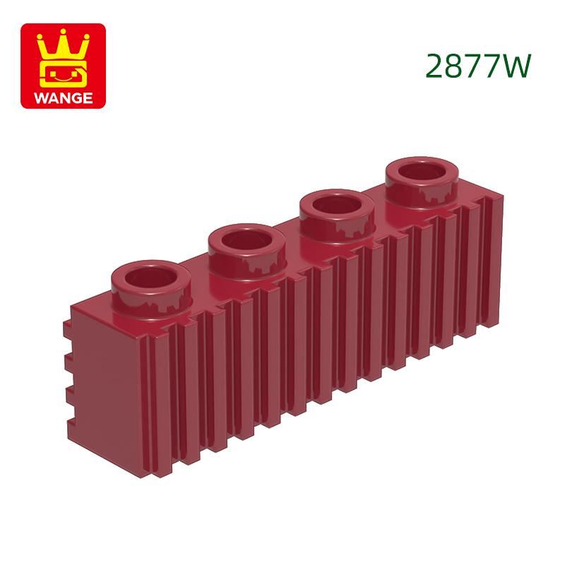 Нетоксичные 81 шт./лот 2877W Модифицированные 1x4 с решеткой, рифленым профилем, строительные блоки, аксессуары цвета Moc, совместимые с игрушками-кирпичиками