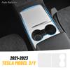 For Tesla Model 3 Model Y 2022 2023 Car Central Control Panel Sticker Car Accessories Interior Protective Leather