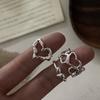 925 Sterling Silver Rings for Women Couple Minimalist Handmade Simple Hollow Heart Ring Party Jewelry Gift Prevent Allergy