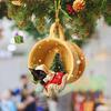 3D чашки украшения для собак в рождественском стиле очаровательны с подвесной веревкой акриловые праздничные украшения для дома и автомобиля
