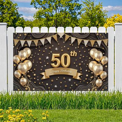 Элегантный Декоративный Баннер Баннер на 50-летие для Праздничной Встречи Внутреннее Украшение Юбилей