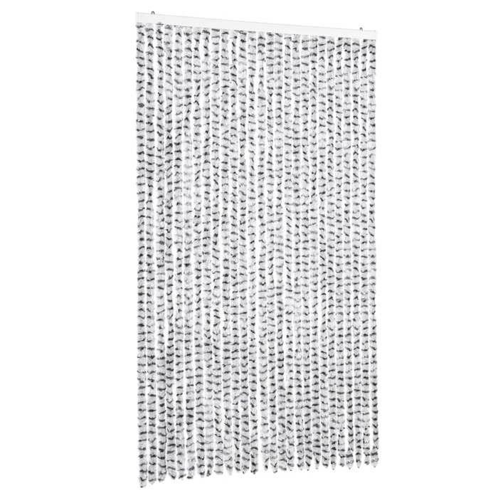 VidaXL Fly Curtain Light Grey and Dark Grey 118x220cm Chenille, Door Fly Curtain, Insect Curtain of 4004890