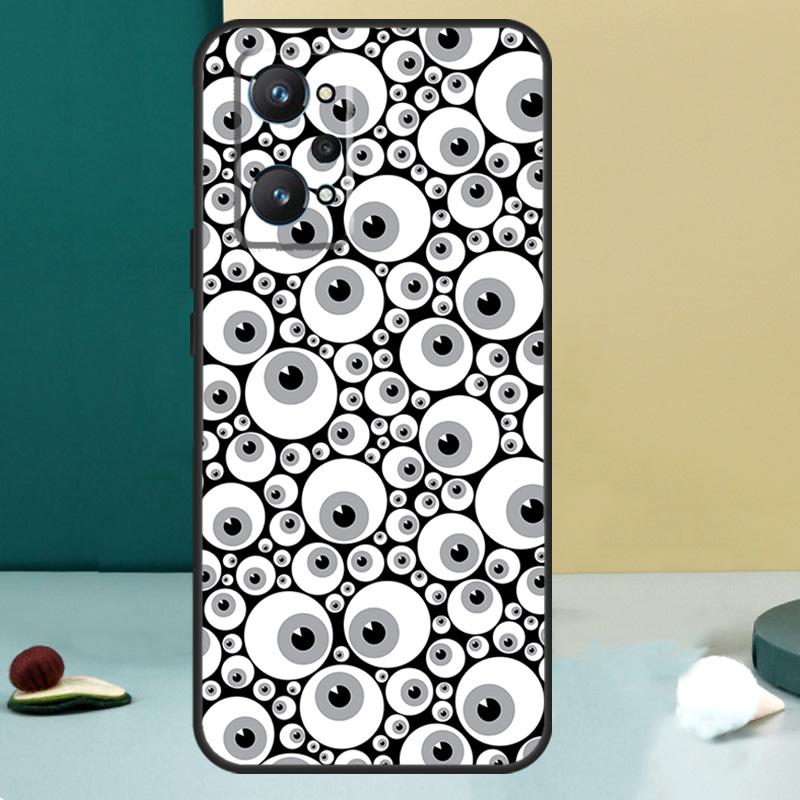 Сумасшедший узор с глазными яблоками для чехла Realme GT 6T 5 6 GT 7 Pro C67 C75 C61 C55 C53 C51 C21Y C25S 10 11 12 13 14 Pro Plus