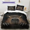 Capybara Pattern Bedding Home Decoration Birthday Gift (1 * duvet cover + 2 * pillowcase, without core)