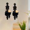 2 Pieces Candle Holder Candlestick Decorative Wall Mounted Metal Ornament for Home Fireplace Living