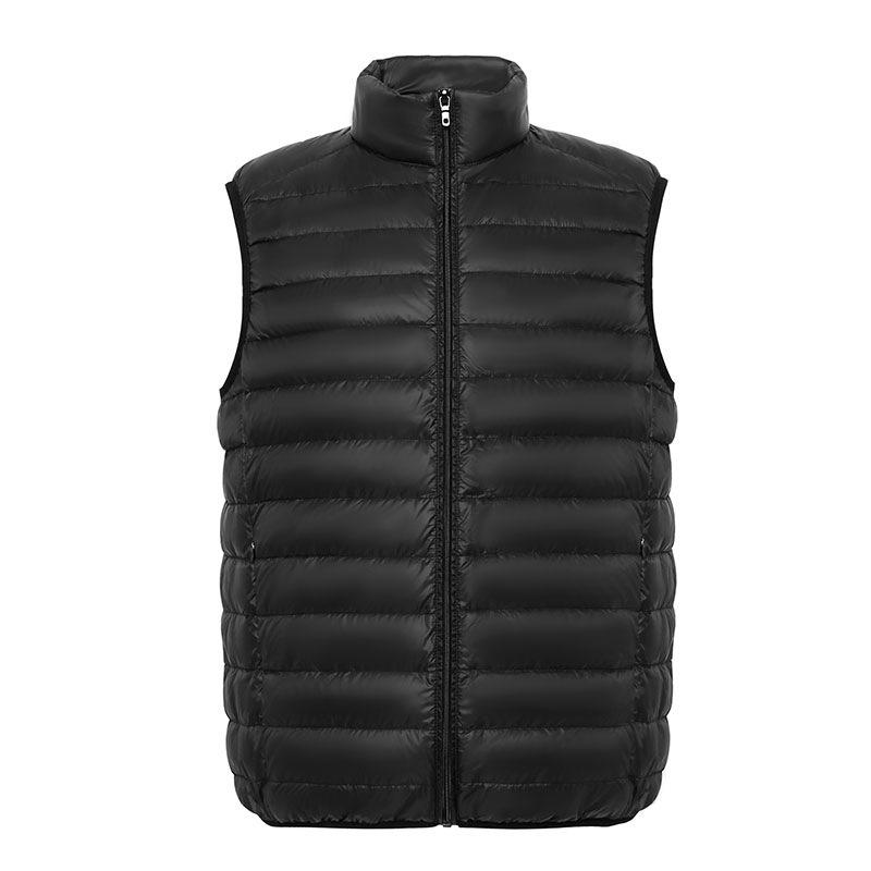 Feather Cotton Vest, Lightweight Vest, Shoulder Stand Collar, Oversized Autumn and Winter Warmth