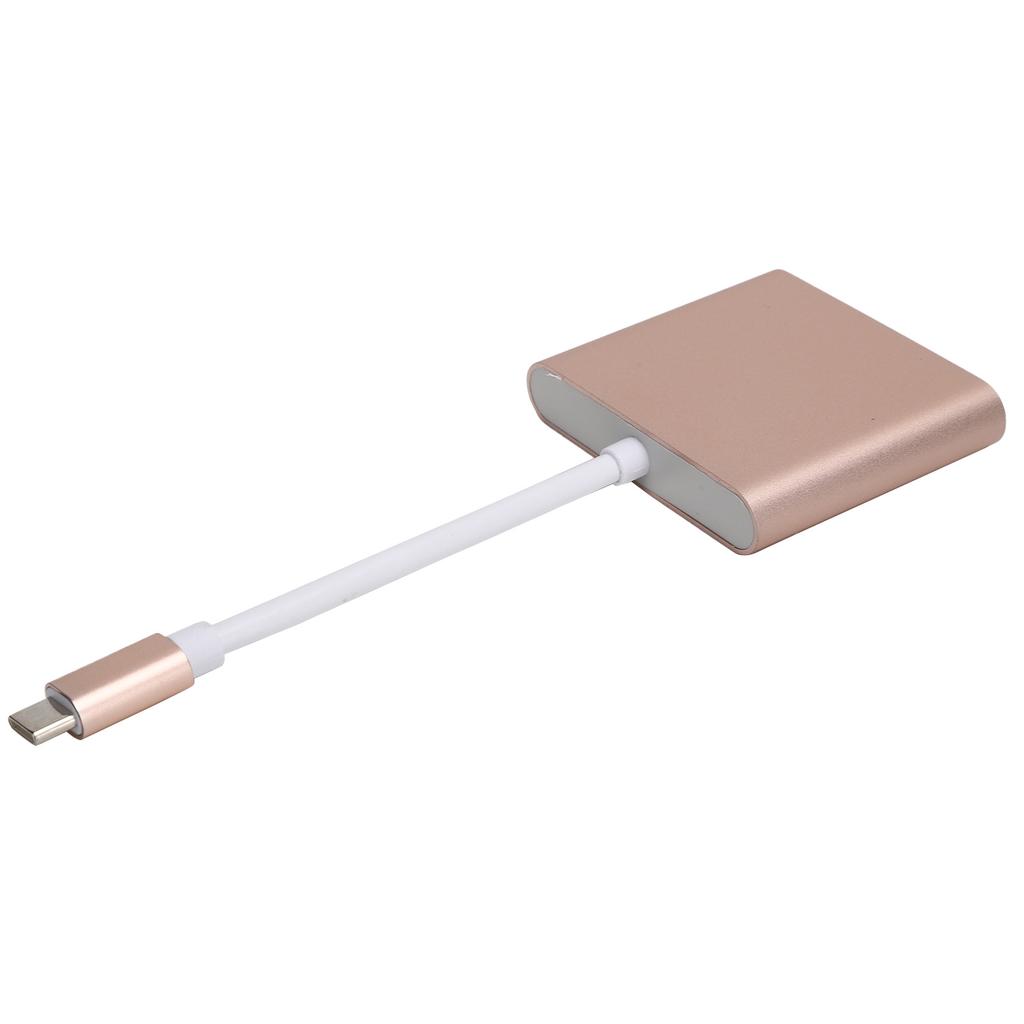 Адаптер USB C 3.1 3 в 1 Конвертер-хаб Док-станция Мультимедийный интерфейс высокой четкости 4K Розовое золото