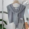 Knotted Knitted Shawl Knitted Design Knit Thin Cape Korean Style Shoulder Scarf  Women