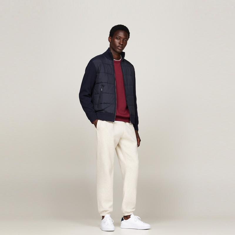 Tommy Hilfiger Удобный стеганый сшитый деловой повседневный с опущенными плечами для commuting на молнии с воротником-стойкой свободный кардиган пальто мужская верхняя одежда MW0MW36721