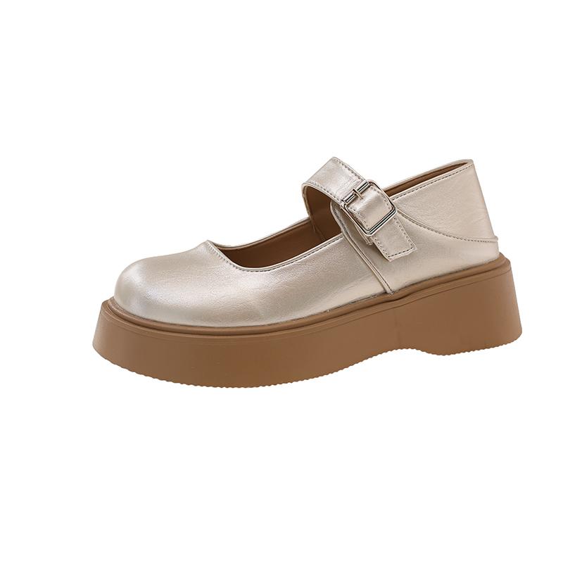 Модные туфли Мэри Джейн на платформе, женская мода, круглый носок, мелкий вырез, ремешок, противоскользящие, износостойкие туфли с низким верхом