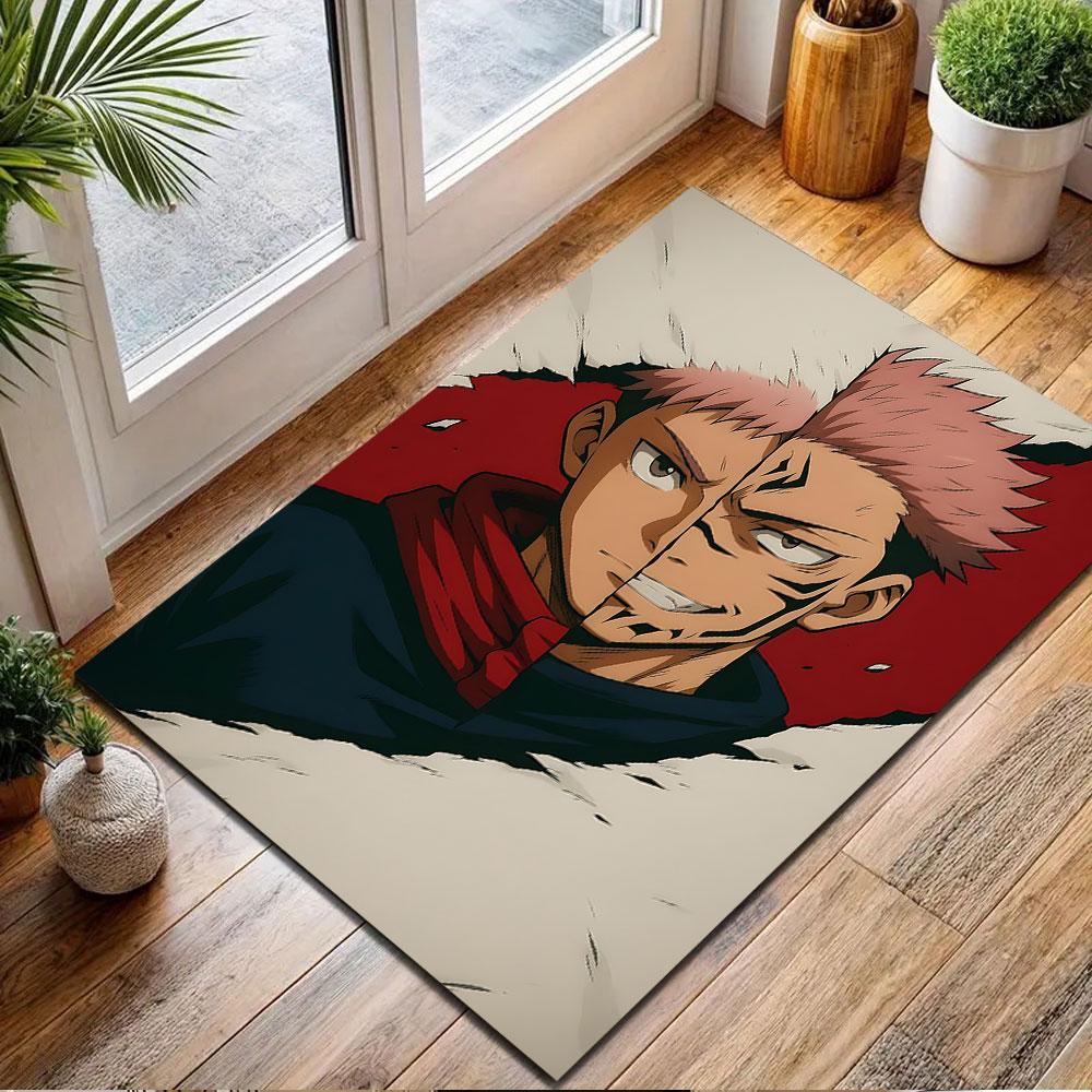 Split Persona Anime Rug Design Patterned carpet, non slip mat suitable for living room and bedroom sofas