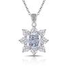 Sterling Silver 925 Fire Color Clear and Elegant Ice Flower Cut Crystal Zircon Sunflower Necklace Fashionable and LuxuriousGood product