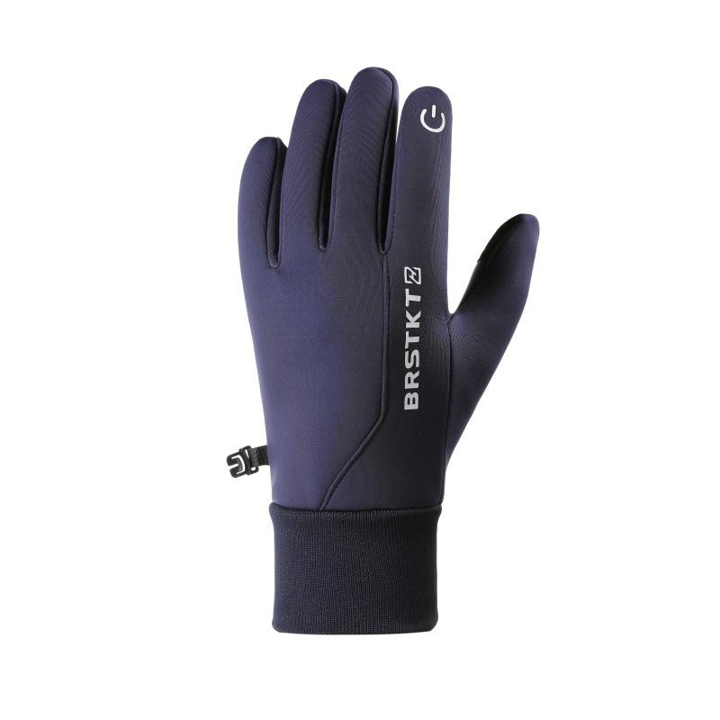 Men Winter Cycling Ski Gloves, Fleece Lined Warm Waterproof Anti-Slip Wear-Resistant Sports Gloves