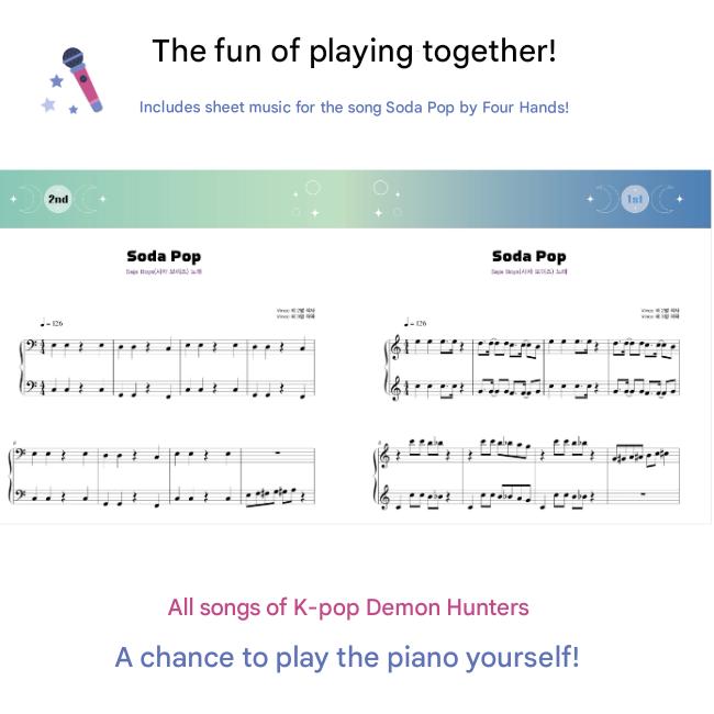 K-Pop Demon Hunters Piano Score Book (Standard, Very Easy) (2 Options)