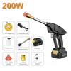 Мойка высокого давления 200 Вт Ручная Автоматический распылитель Мощная Автомойка Садовая насадка Водяной насос 12 В с аккумулятором 10000 мАч