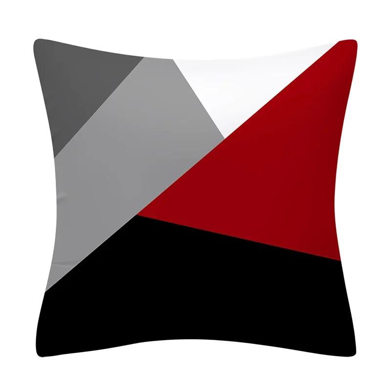 Red Black Pillow Cover Polyester Printed Abstract Cushion Case Sofa Home Decor xcm Bedroom Living Room Throw Pillowcase Gift