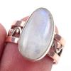 Кольцо из двухцветного серебра 925 пробы с натуральным радужным лунным камнем, размер 7 y5I21