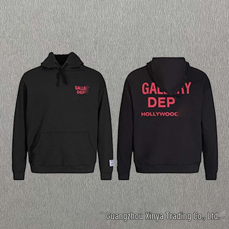 GALLERY DEPT Ink Splatter Graffiti Unisex Cotton Hoodie Set - Autumn Loose Fit