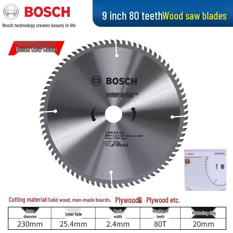 Bosch Alloy Circular Saw Blades for Wood and Aluminum CN plug (adapter included)