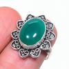 Green Onyx Handmade 925 Sterling Silver Jewelry Ring Size 7 Z0v74