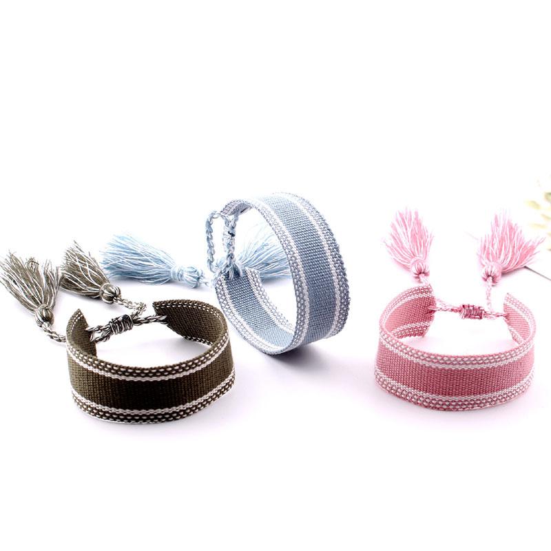 Женская мода ювелирные изделия подарок красочный декоративный узор вышитый ручной работы плетеный браслет в стиле бохо