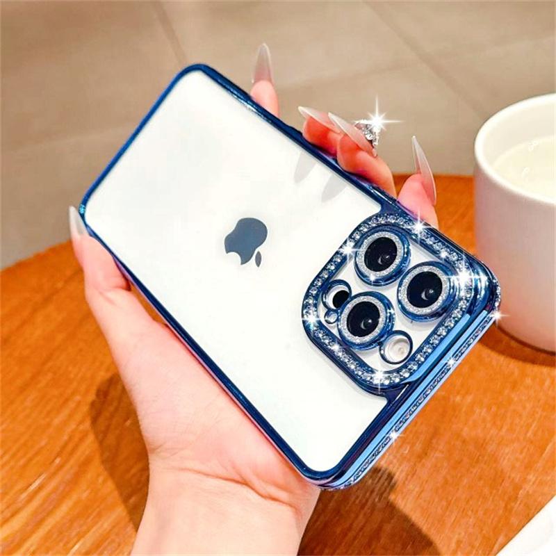 Блестящий чехол с бриллиантами для iPhone 16 15 Pro Max 14 Plus 13 12 Обложка Samsung Galaxy S25 Edge S23 Ultra S24 FE A56 A36 A26 A16 A55 A35 A25 A15 A54 A34 A14