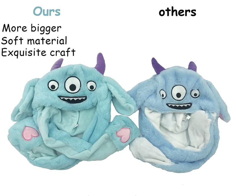 Милая шапка с заячьими ушками, подвижная подушка безопасности, мягкая шапка для прыжков, забавная игрушка для девочек, кавайная плюшевая шапка с героями мультфильмов, игрушки, подарок для взрослых и детей