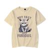 Not Fast Just Furious Graphic Tshirt Funny Crazy Cat Tshirt Fashion Harajuku T-shirt Oversized Men Hip Hop Tees